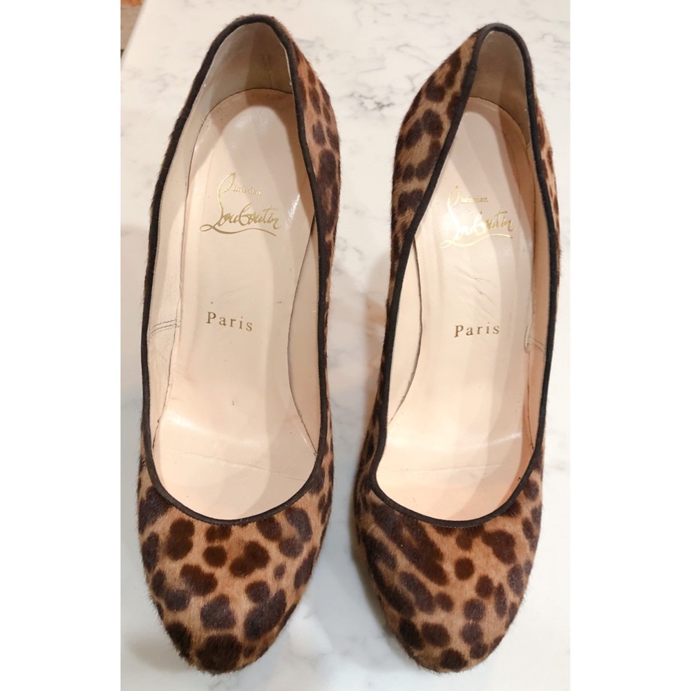 CHRISTIAN LOUBOUTIN Leopard Pony Hair Bianca Heels - Picture 3 of 16